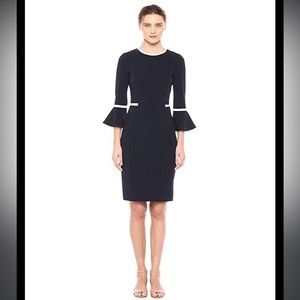 Calvin Klein Bell Sleeve Sheath Dress